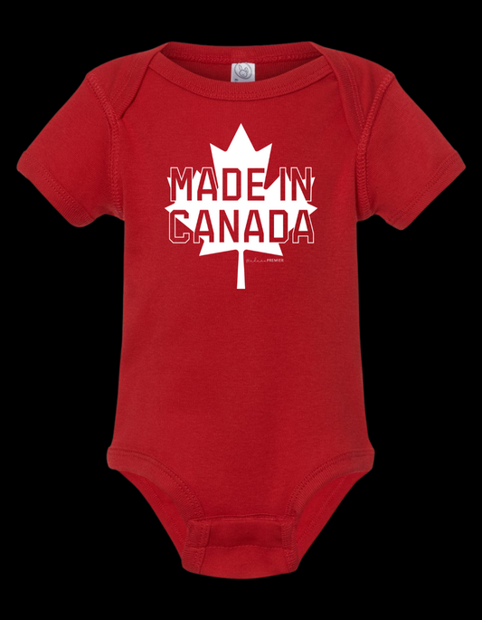 Madame Premier Canada Maple Leaf Baby Onesie