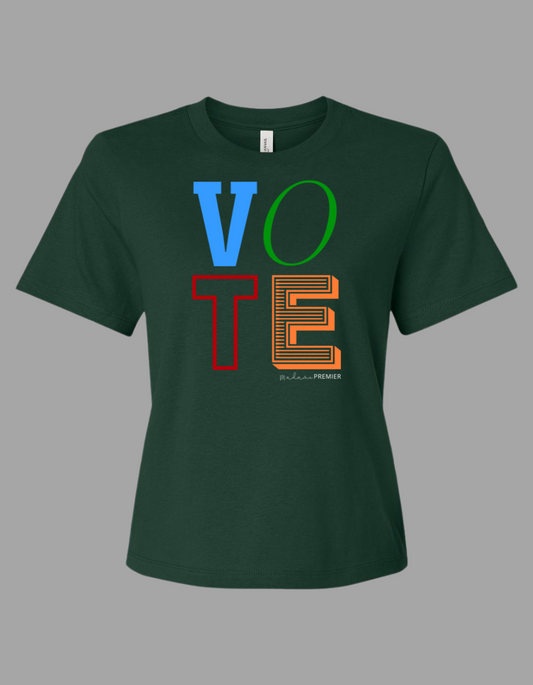 Madame Premier Multi-Partisan Vote Women's Boxy Fit Adult Forrest Green T-Shirt