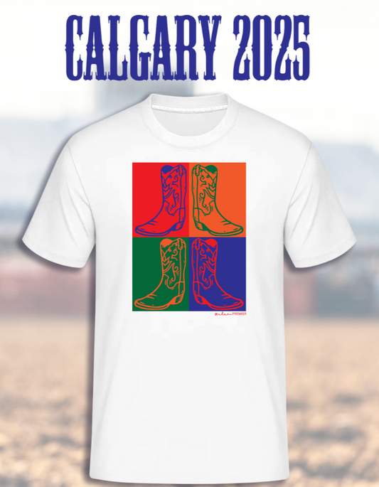 Madame Premier Calgary Stampede Rodeo 2025 Adult Cowboy Boot Unisex TShirt