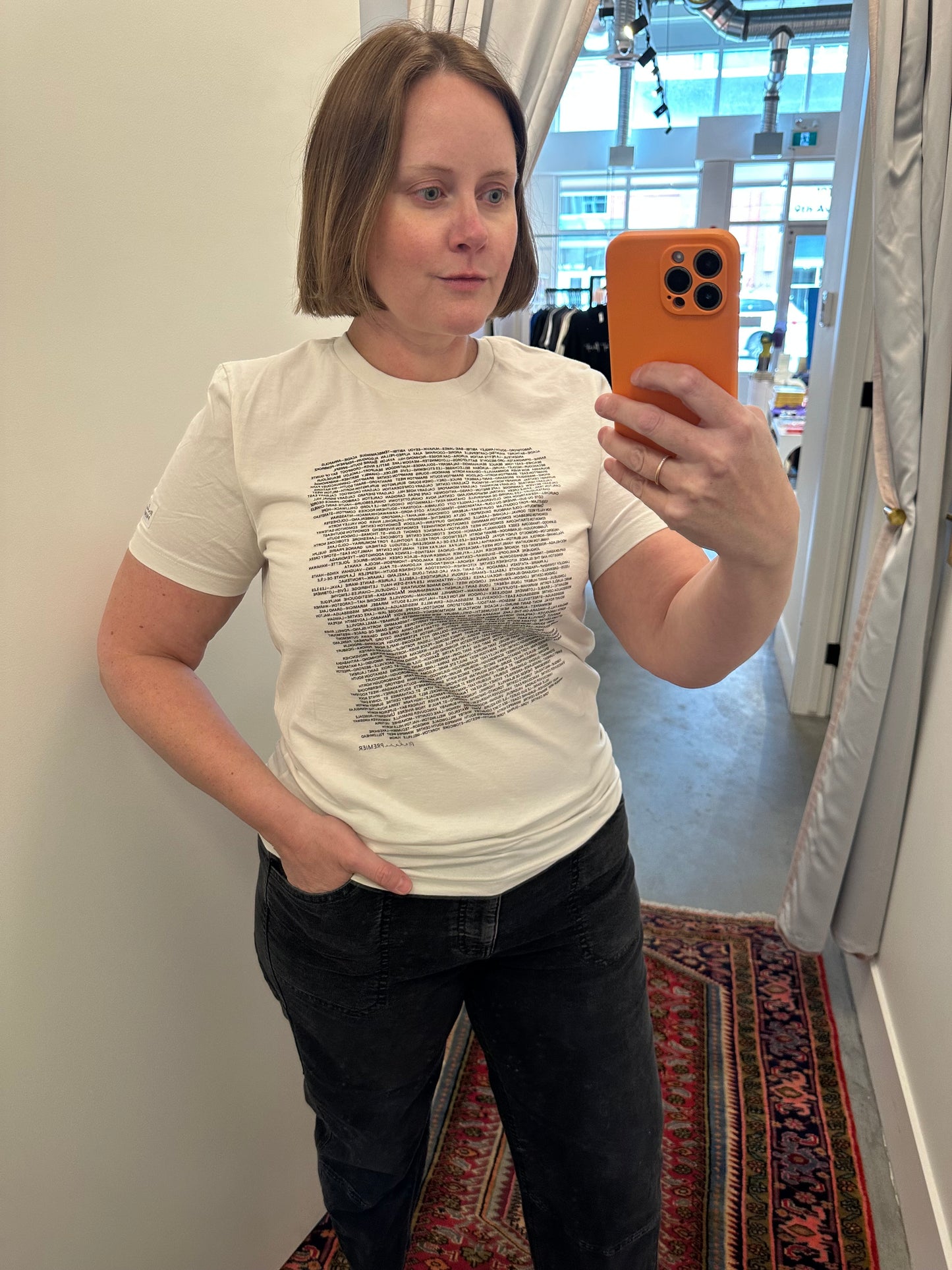 Madame Premier 2025 343 Canadian Federal Ridings Alphabetical Adult T-Shirt