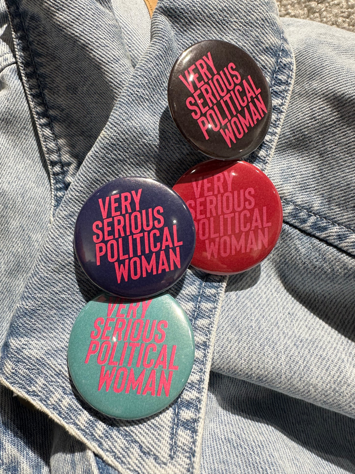 Madame Premier Very Serious Political Woman Button