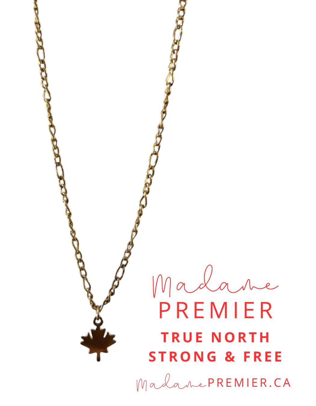 Madame Premier Canadian Maple Leaf Charm Necklace