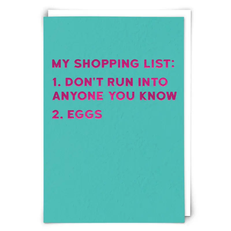 Avoid People Shopping List Card