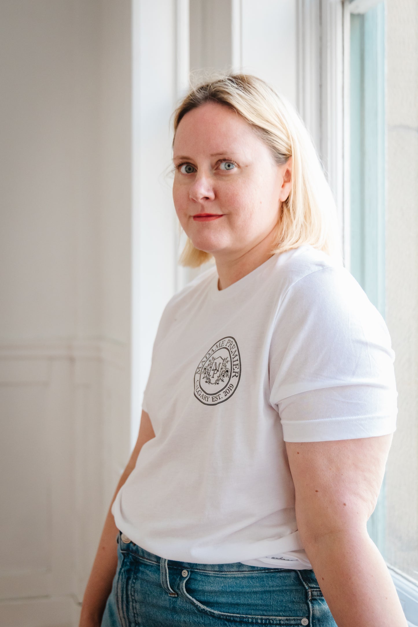 Madame Premier Heritage Logo White Adult T-Shirt