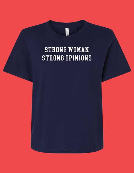 Pre-Order Madame Premier Strong Woman Strong Opinions Women's Boxy Fit Navy T-Shirt