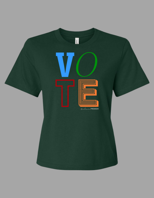 Pre-Order Madame Premier Multi-Partisan Vote Women's Boxy Fit Adult Forrest Green T-Shirt