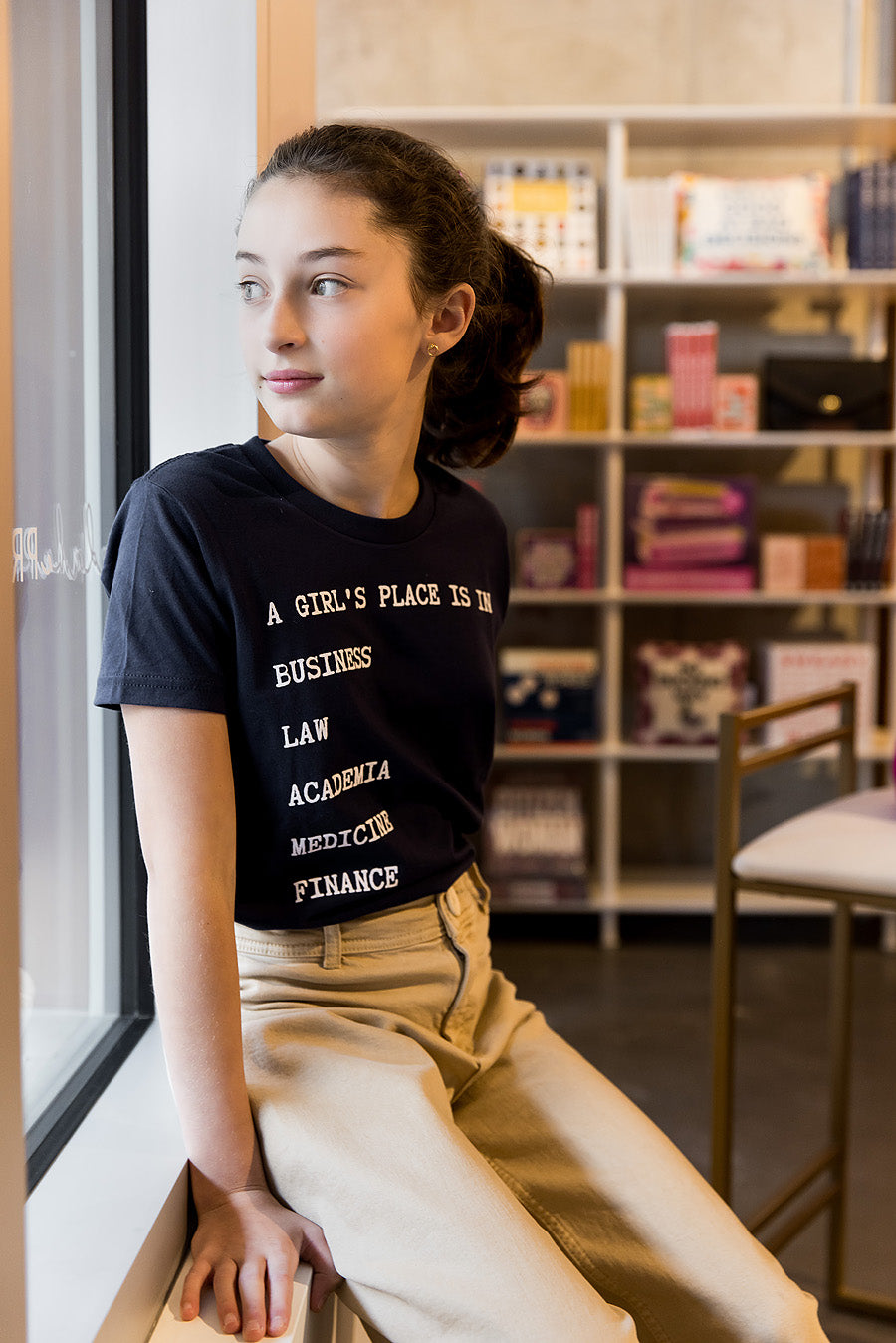 Madame Premier A Girl's Place Is In Business Youth T-Shirt