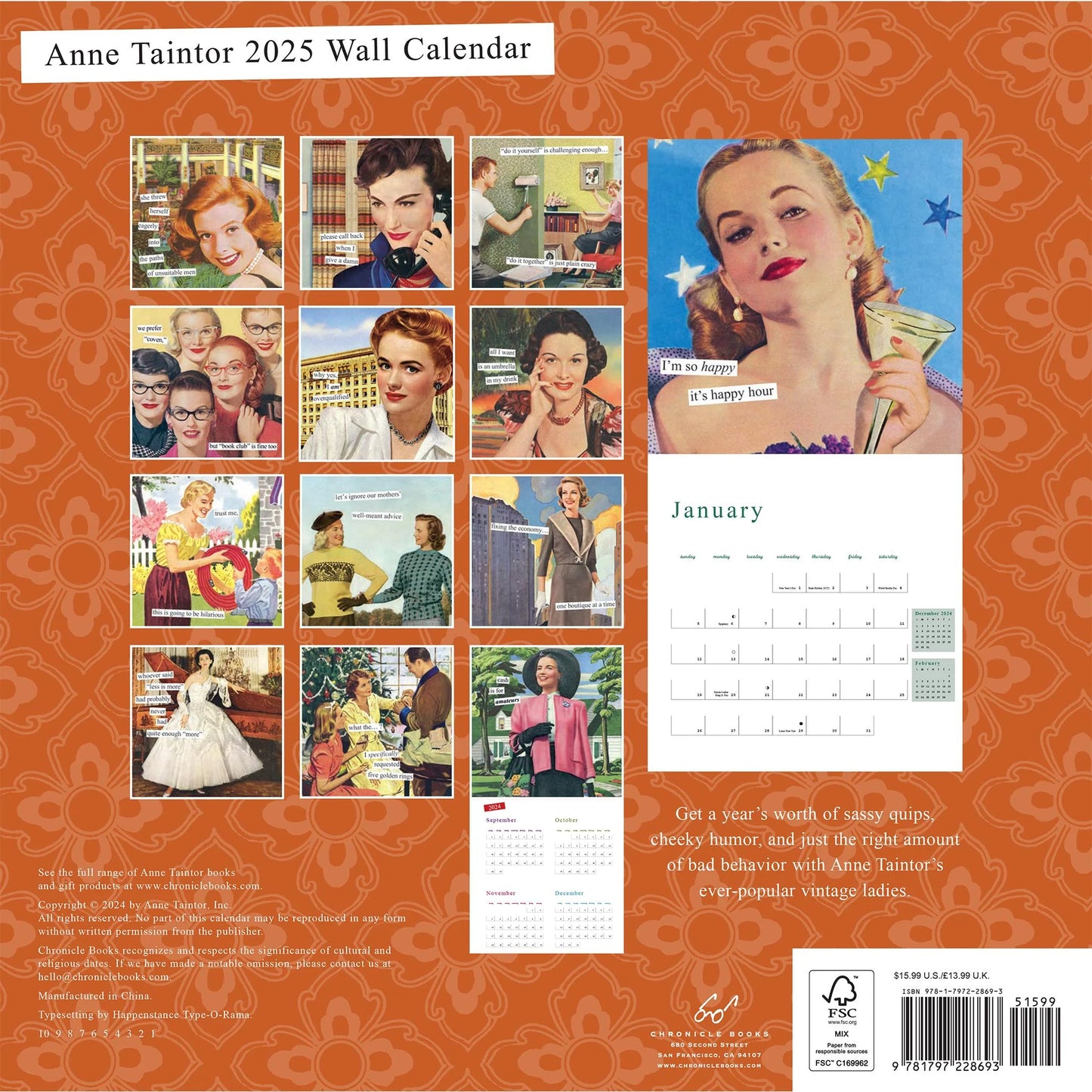 2025 Annie Taintor Wall Calendar