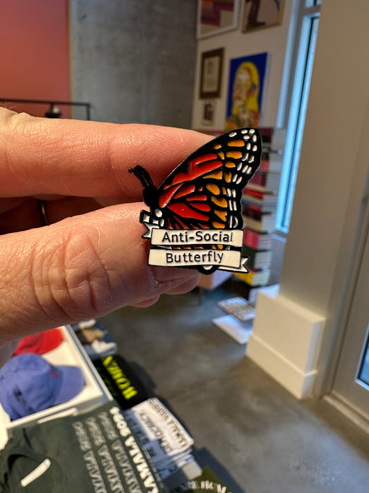 Anti-Social Butterfly Pin