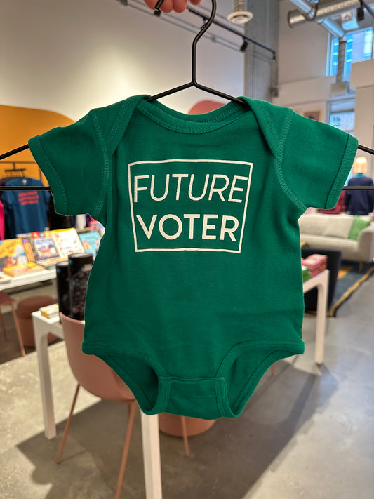 Madame Premier Future Voter Green Baby Onesie