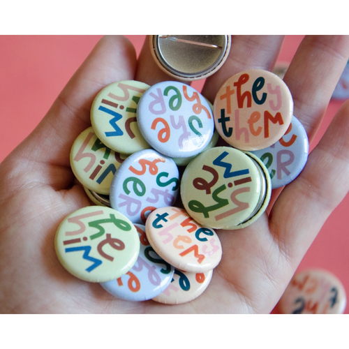 He Him Pronouns Button